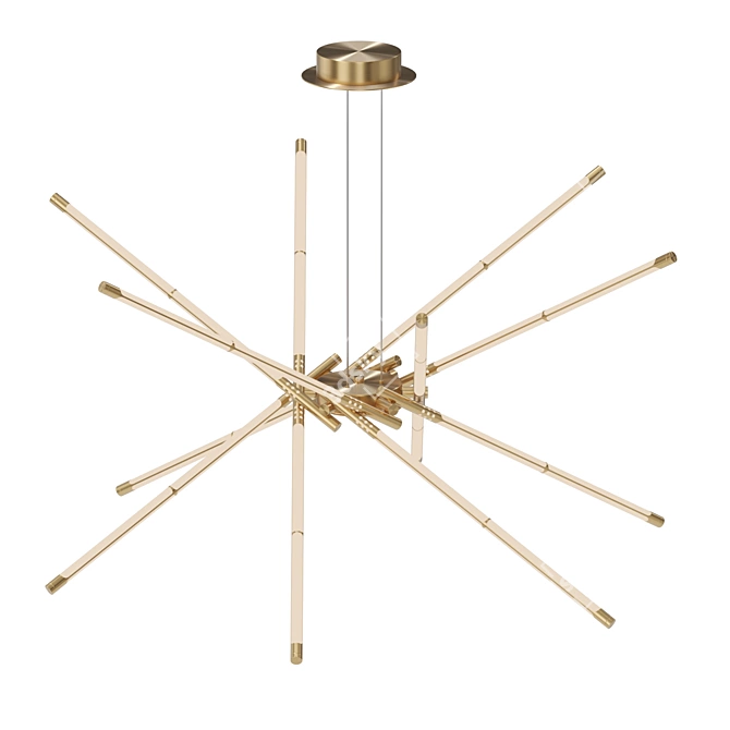 Modern LED Cylinder Chandelier 3D model image 2
