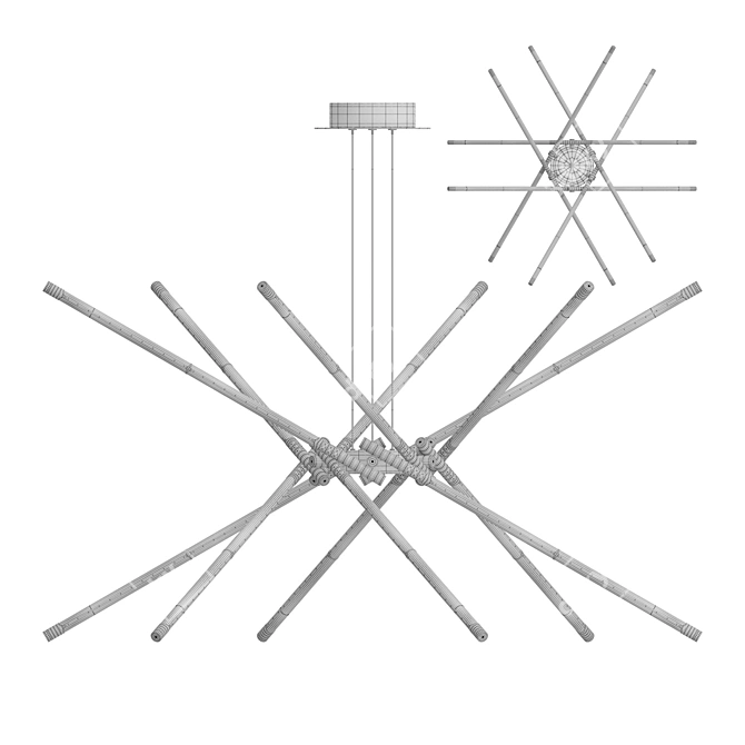 Modern LED Cylinder Chandelier 3D model image 4