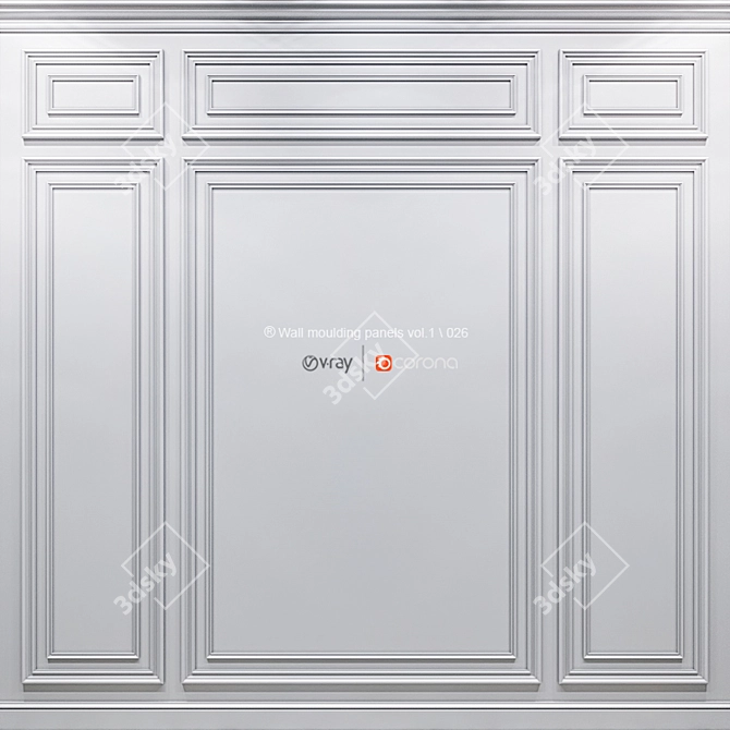 Versatile Wall Molding Panels 3D model image 1