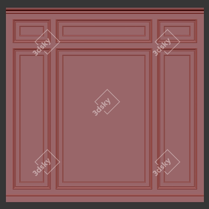 Versatile Wall Molding Panels 3D model image 2