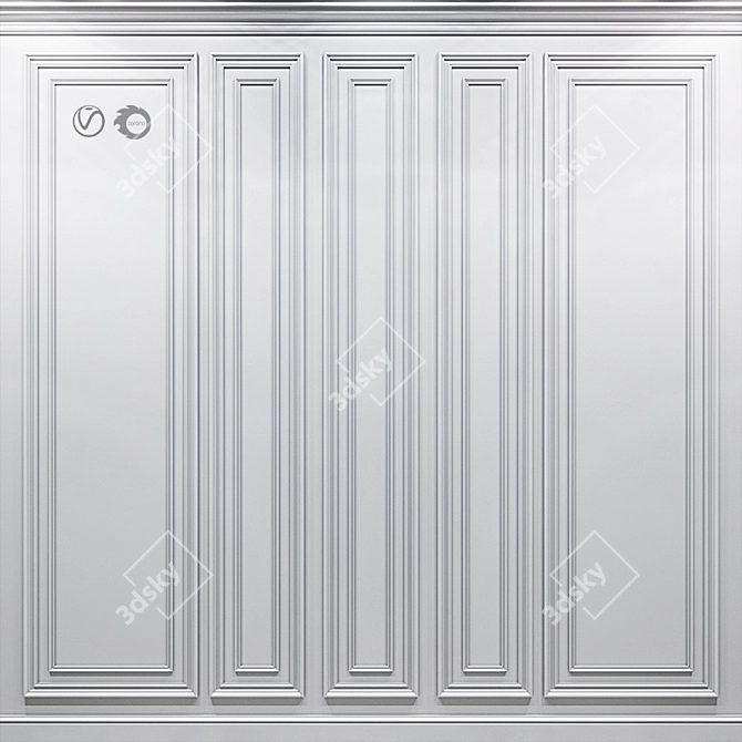3D Wall Molding Panels 3D model image 1