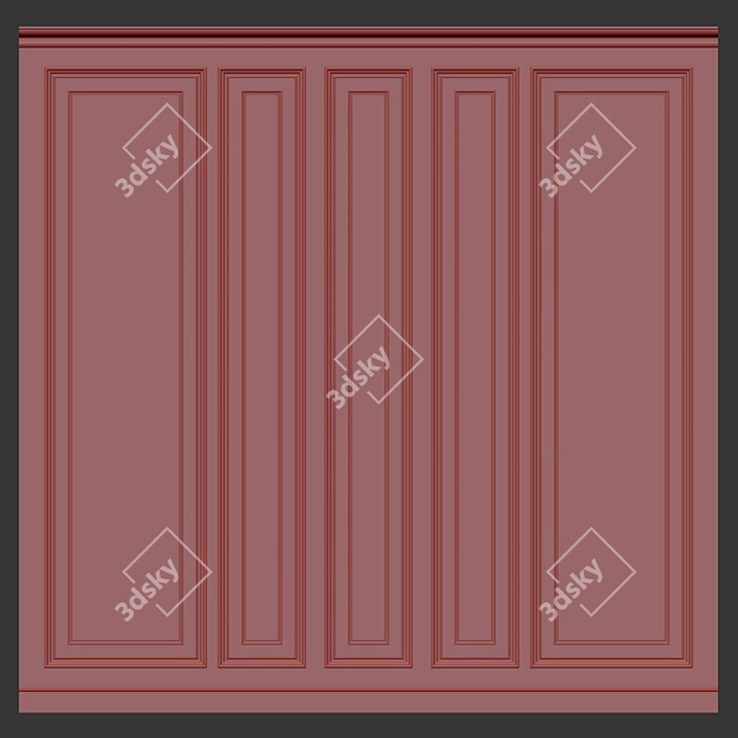 3D Wall Molding Panels 3D model image 2