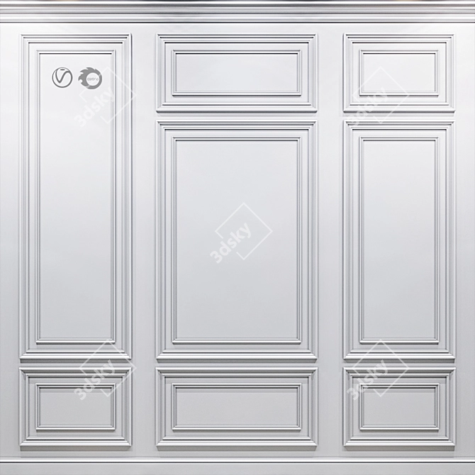 Decorative Wall Molding Panels 3D model image 1