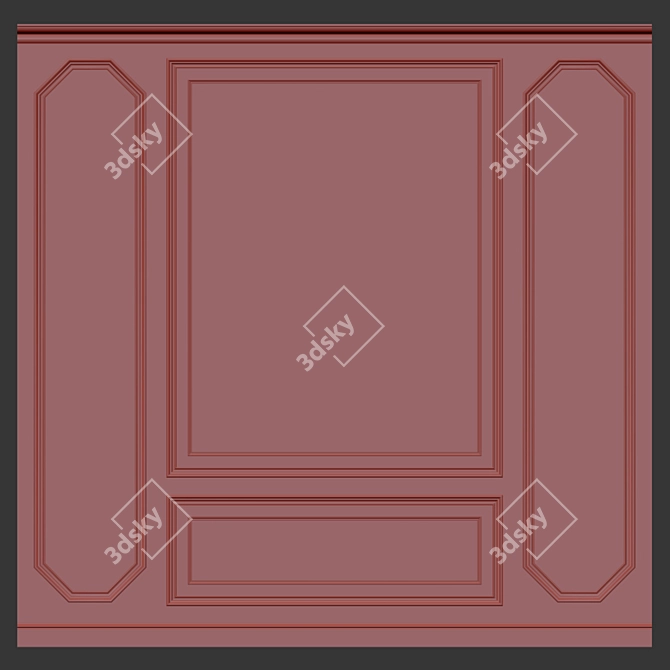 Modern Wall Molding Panels 3D model image 2