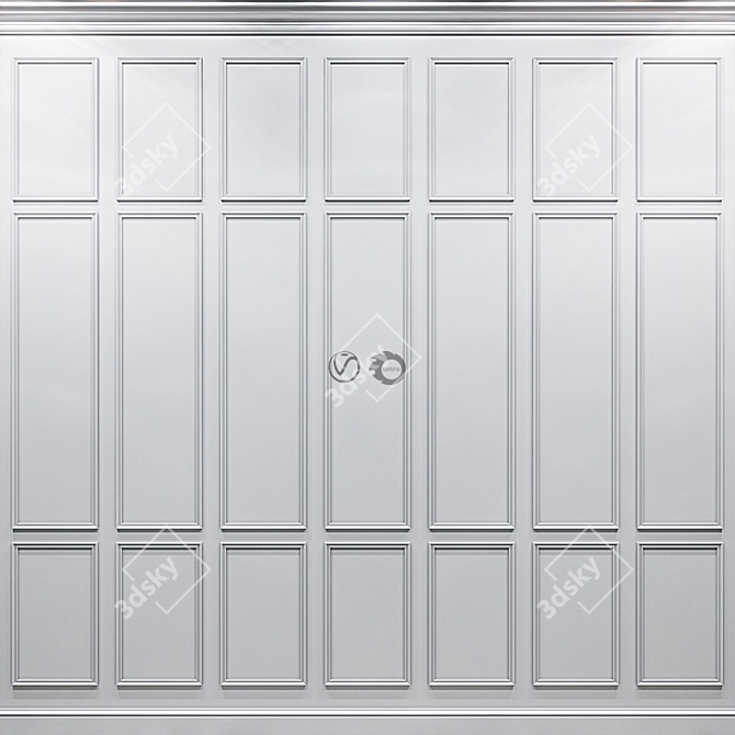 Decorative Wall Molding Panels 3D model image 1
