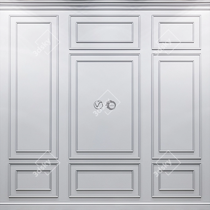 Versatile Wall Molding Panels 3D model image 1