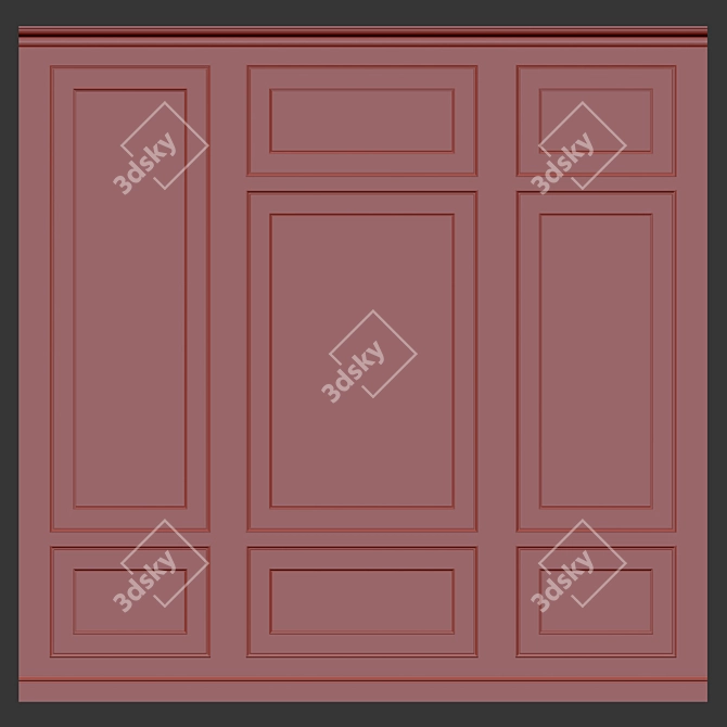Versatile Wall Molding Panels 3D model image 2