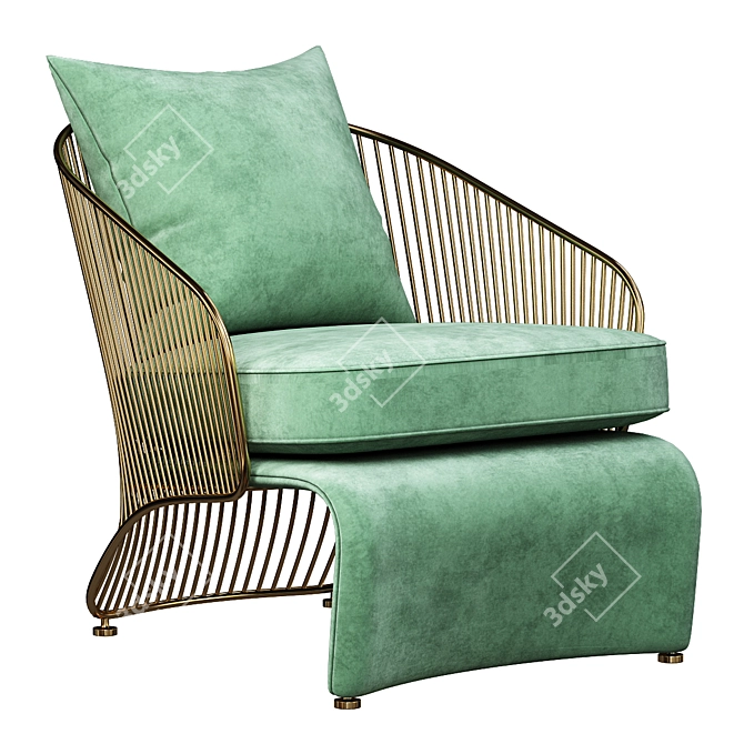 Elegant Colette Armchair by Minotti 3D model image 1