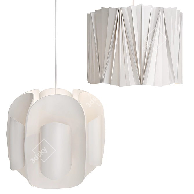Modern White Pendant Lamps 3D model image 1