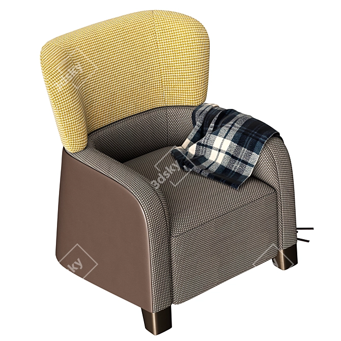 Contemporary Bucket Bergere Chair 3D model image 1