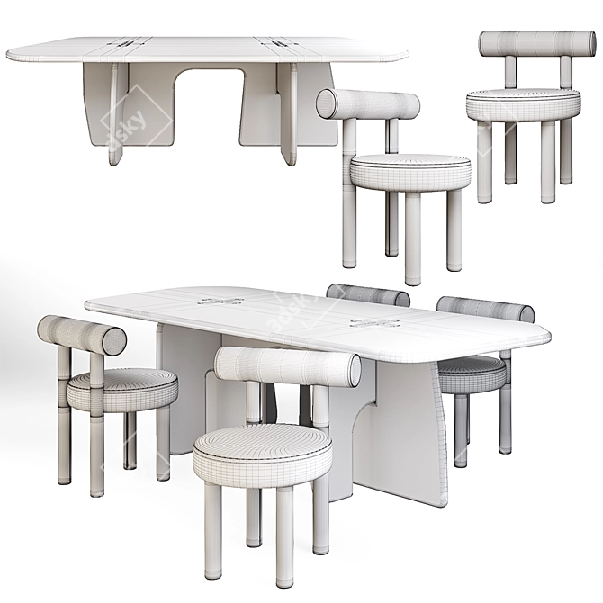 Sleek LAMÉ Dining Table & GROPIUS CS1 Chair 3D model image 2