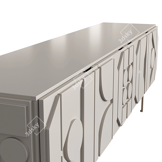 Modern Glam Pictograph Media Console 3D model image 3