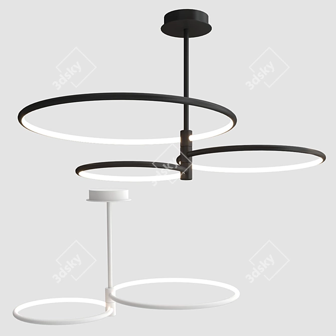 Elegant Ring Chandelier | 90-110cm Diameter 3D model image 1