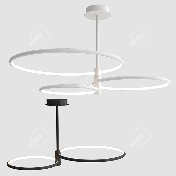 Elegant Ring Chandelier | 90-110cm Diameter 3D model image 2