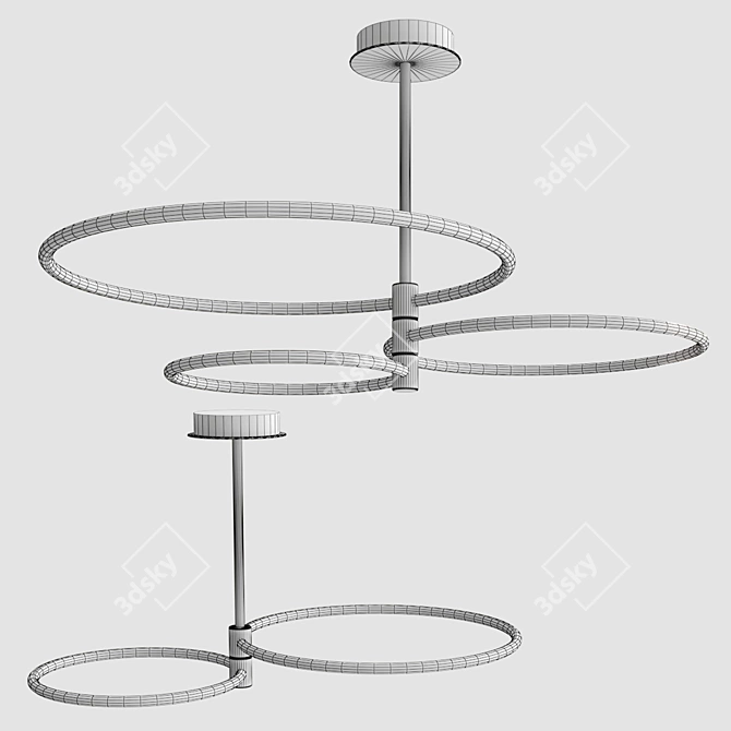 Elegant Ring Chandelier | 90-110cm Diameter 3D model image 3