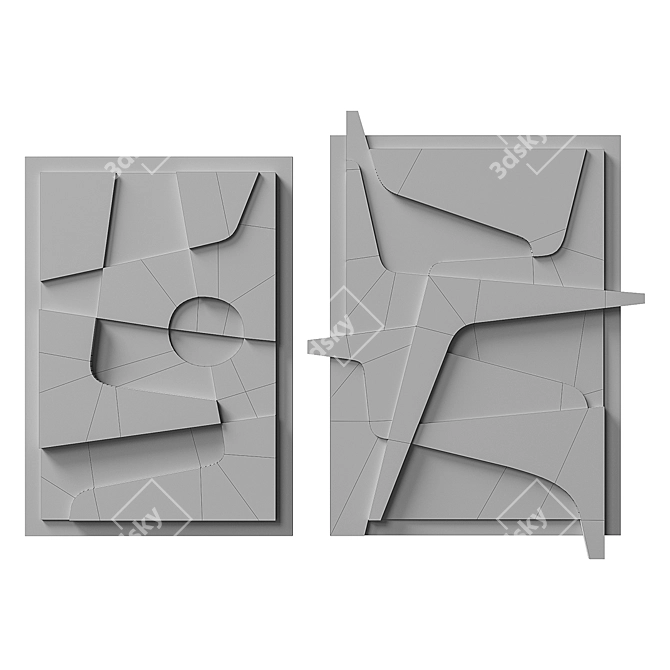 Minimalist Relief Plateau Set 3D model image 4