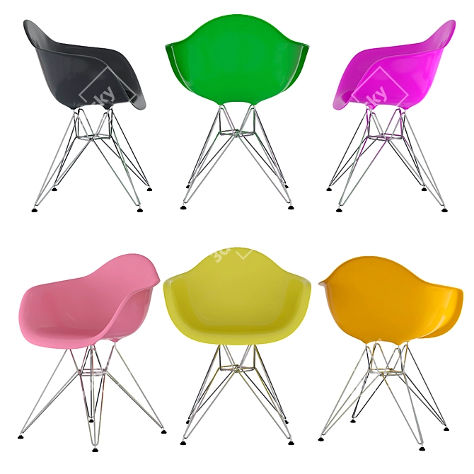 Eames Plastic Armchair: Sleek Design, Premium Quality 3D model image 3