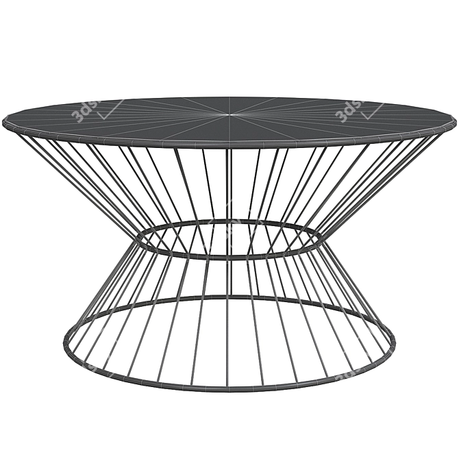 Elegant Gold Deco Coffee Table 3D model image 5