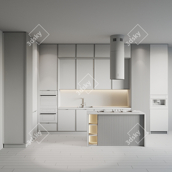 Modern Kitchen with Premium Appliances 3D model image 4