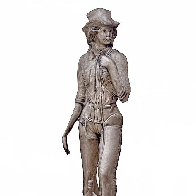 Sculpted Girl Figure 3D model image 4