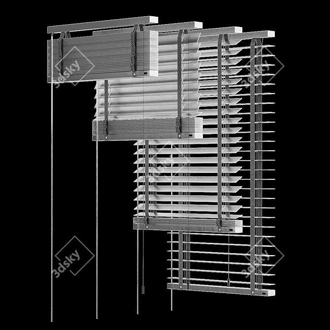 Modern Metal 45mm Venetian Blind 3D model image 7