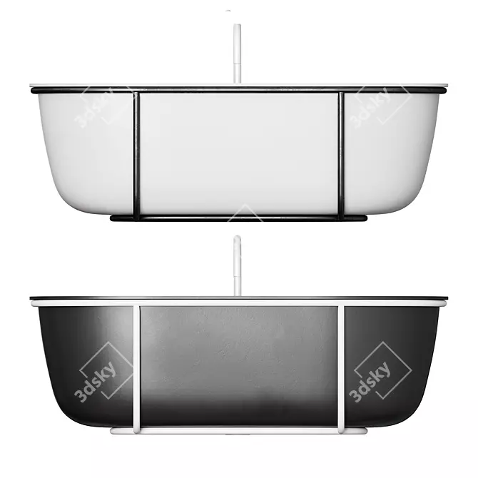 Sleek Agape CUNA Bathtub - Modern and Compact 3D model image 5