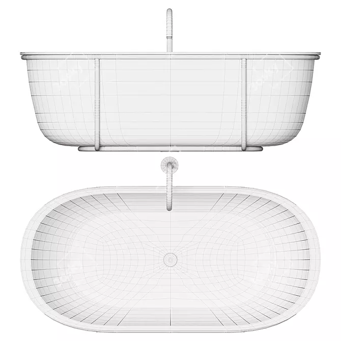 Sleek Agape CUNA Bathtub - Modern and Compact 3D model image 7