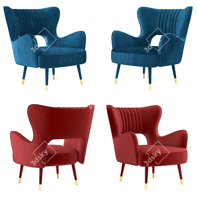 Munna babe Armchair: Stylish and Comfortable 3D model image 5