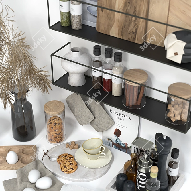 Elegant Kitchen Decor Set 20 3D model image 6