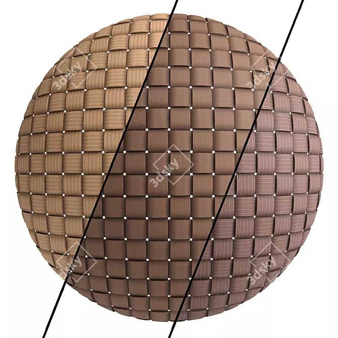 Wicker 4k PBR Materials 3D model image 1