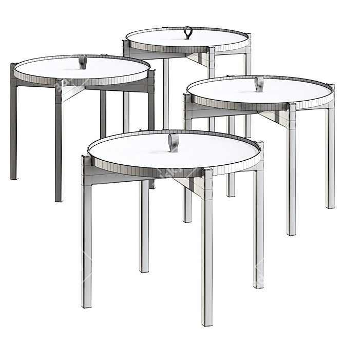 Aggy Pastel Pink Table: Stylish, Functional, and Vibrant 3D model image 4