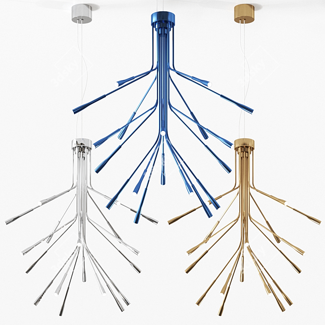 Sleek British Design: Lightweight Chandelier 3D model image 1