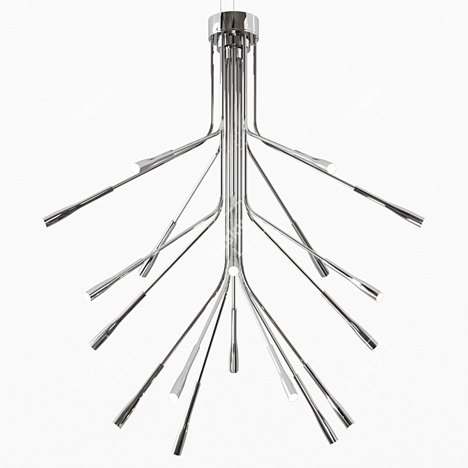 Sleek British Design: Lightweight Chandelier 3D model image 4