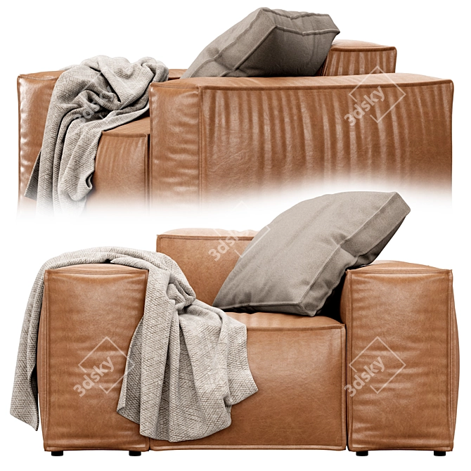 Melia Leather Armchair by Blanche 3D model image 4