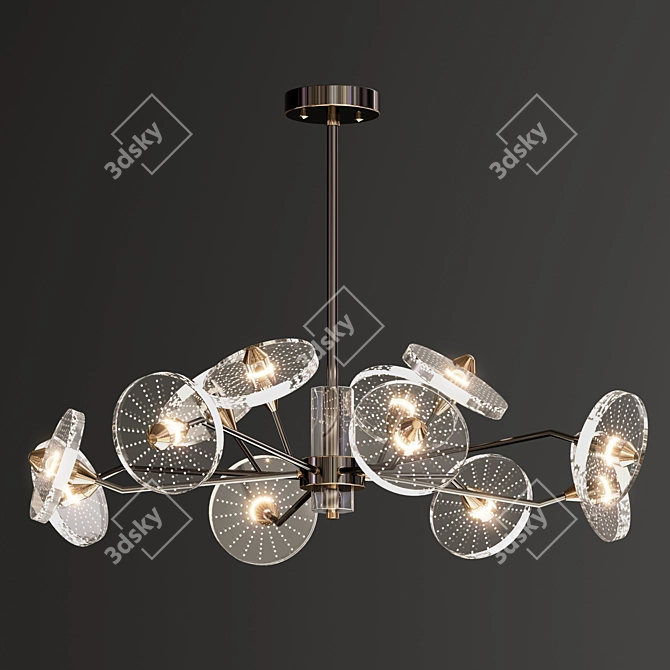 Stunning Contemporary Glass Chandelier 3D model image 1