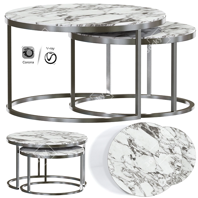 Sardinia Coffee Table: Stylish Modern Design 3D model image 1