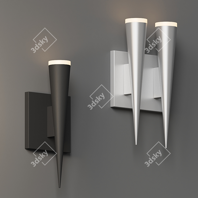 Sleek LED Wall Sconce 3D model image 4