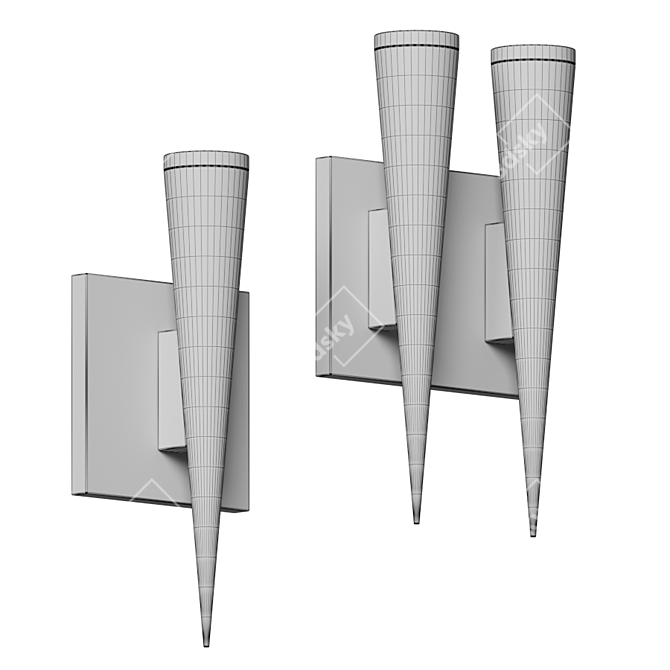Sleek LED Wall Sconce 3D model image 5