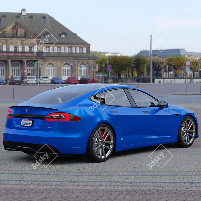 Tesla Model S Plaid: Lightning Fast Luxury 3D model image 3