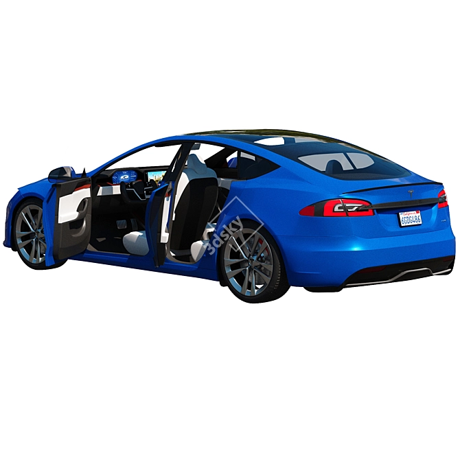 Tesla Model S Plaid: Lightning Fast Luxury 3D model image 5