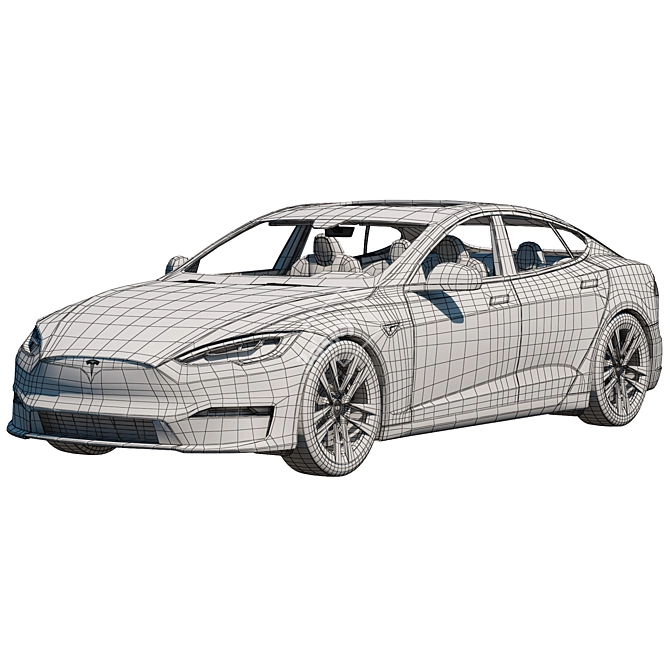 Tesla Model S Plaid: Lightning Fast Luxury 3D model image 6