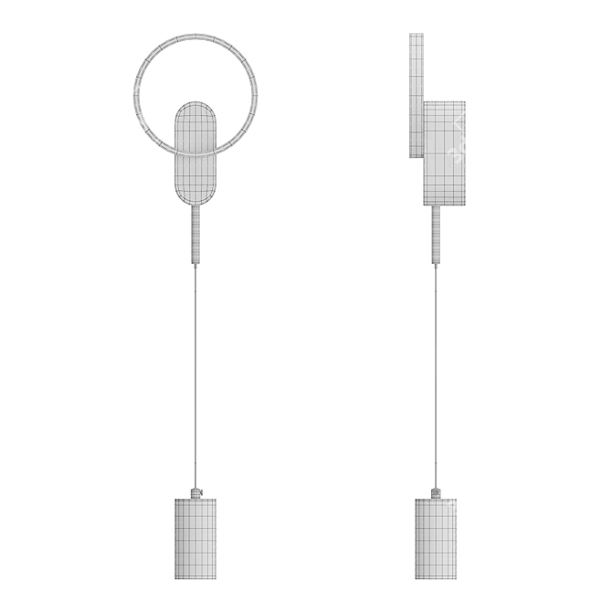 Sleek LED Wall Lamp 3D model image 4