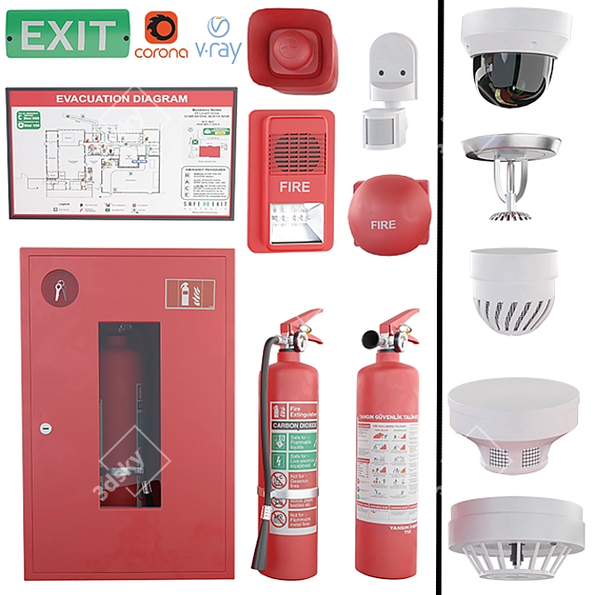 SecureGuard: Advanced Security and Fire Protection 3D model image 3