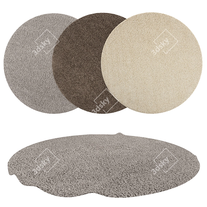 Versatile Round Rug Set 3D model image 1