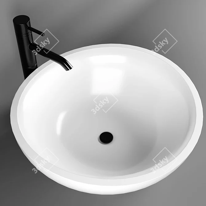 Elegant Blat Sink 3D model image 2
