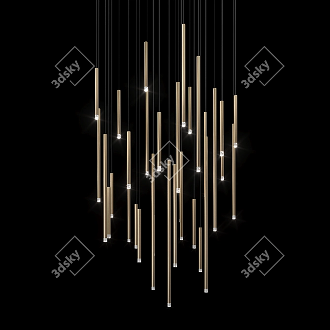 Sleek Nano Tube Lighting 3D model image 1