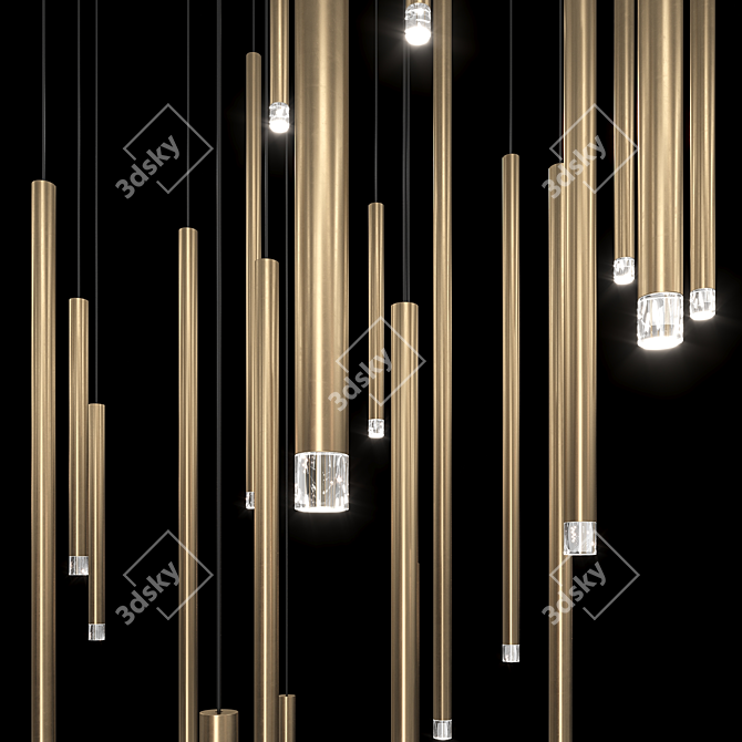 Sleek Nano Tube Lighting 3D model image 2