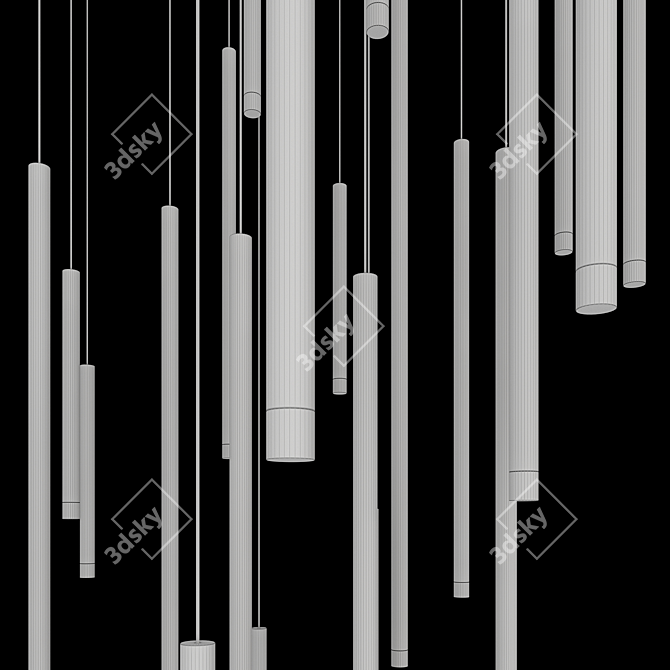 Sleek Nano Tube Lighting 3D model image 3