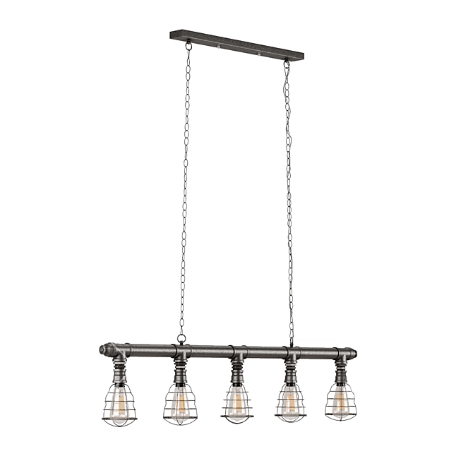 Industrial Pipe Hanging Ceiling Light - Pascalle 3D model image 1