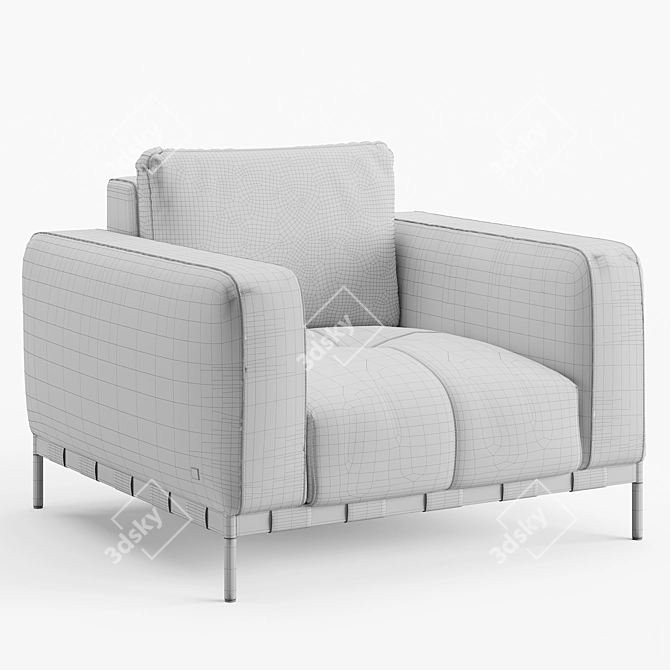 Luxury Leather Oscar Armchair 3D model image 4